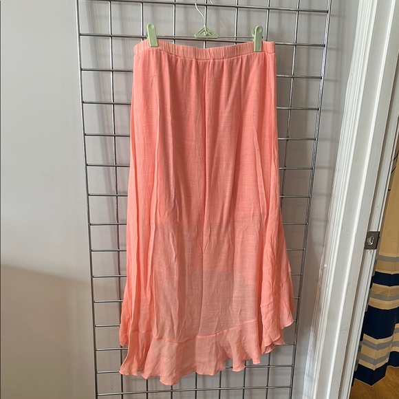 Just Be Orange Ruffled A-Line Maxi Skirt - Picture 1 of 3